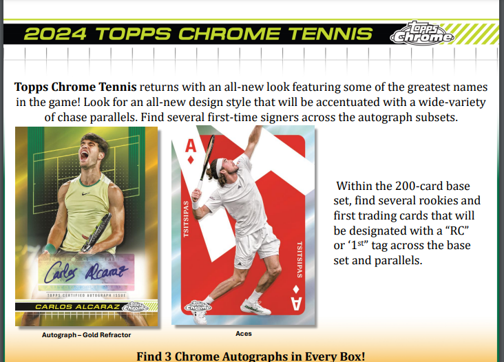 2024 Topps Chrome Tennis Breakers Delight Hobby 12-Box Case